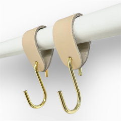Leren S-haak hangers - Goud | set van 2