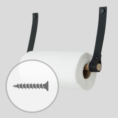 Leren keukenrolhouder | met schroef