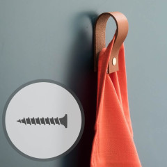 Leren magneet-lus - recht | met schroef