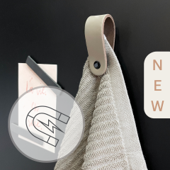 Leren magneet-lus - rond | voor metalen ondergrond