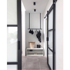 Kledingrek / Kapstok - aan leren banden