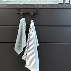 Handdoekstang over keukenkastdeur - Zwart | incl. 2x S-haak hangers