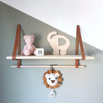 Babykamer plankje met roede - Plankje Roe - Cognac