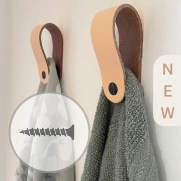 Leren magneet-lus - met schroef - Kleur Peach 