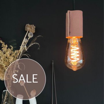 Leren pendellamp - Suede Old Pink